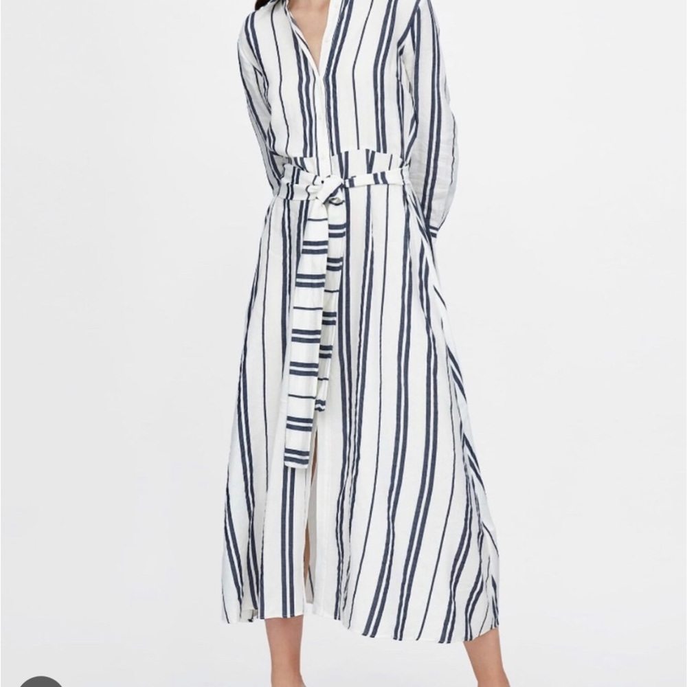 Zara linen shirt dress